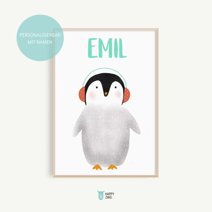 Pinguin Namensposter