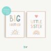 Geschwister-Poster "big brother" / "little sister"